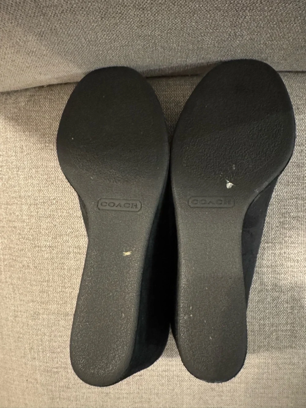 Coach Black Signature Wedge Pumps Horsebit Logo Heels Size 7.5 - Picture 5 of 14